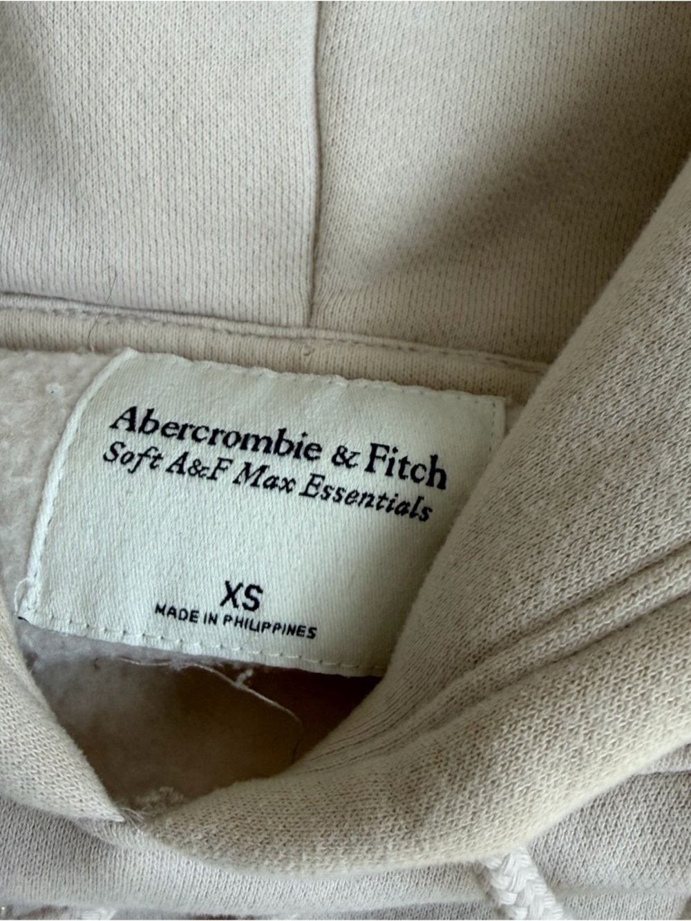 Abercrombie Cropped Cream Hoodie - Picture 3 of 4